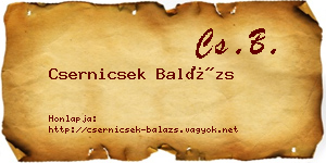 Csernicsek Balázs névjegykártya
