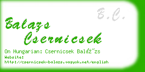 balazs csernicsek business card